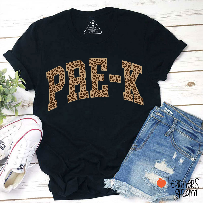 Personalized Leopard Brown Teacher T-Shirt