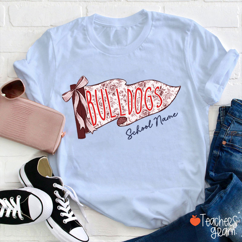 Personalized School Mascot Toile De Jouy Teacher T-Shirt