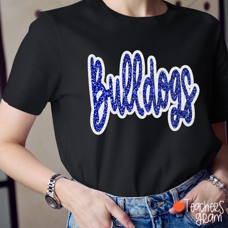 Personalized Mascot Glitter Cheer For Them Teacher T-Shirt