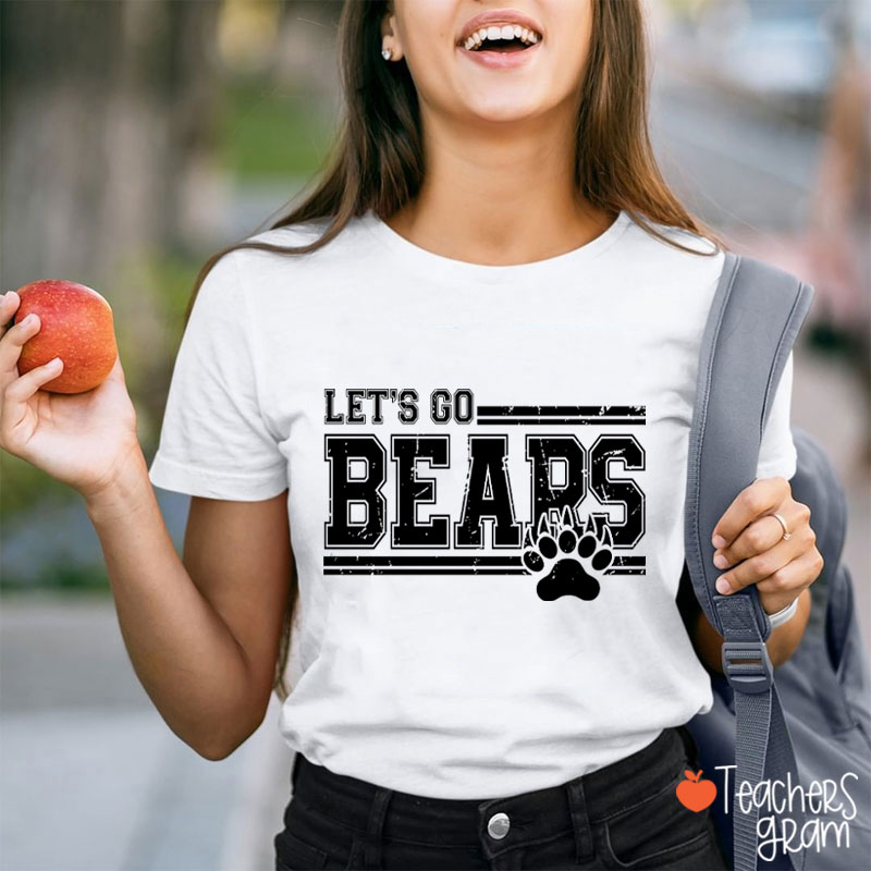 Personalized Mascot And Paw Let's Go Teacher T-Shirt