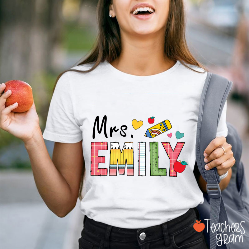 Personalized Name Back To School Teacher T-Shirt