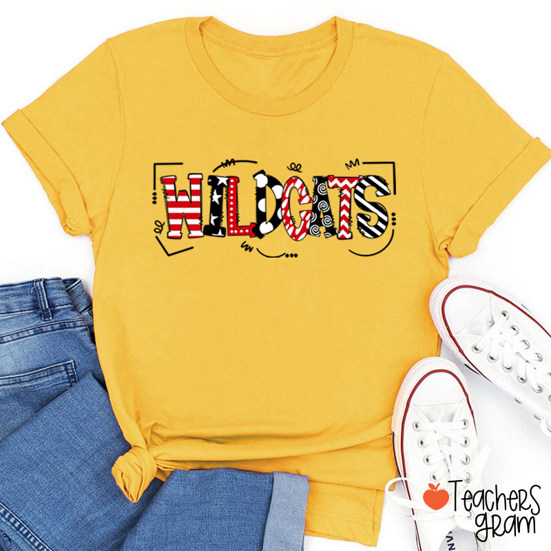 Personalized Mascot Cute Fonts Game Day Teacher T-Shirt