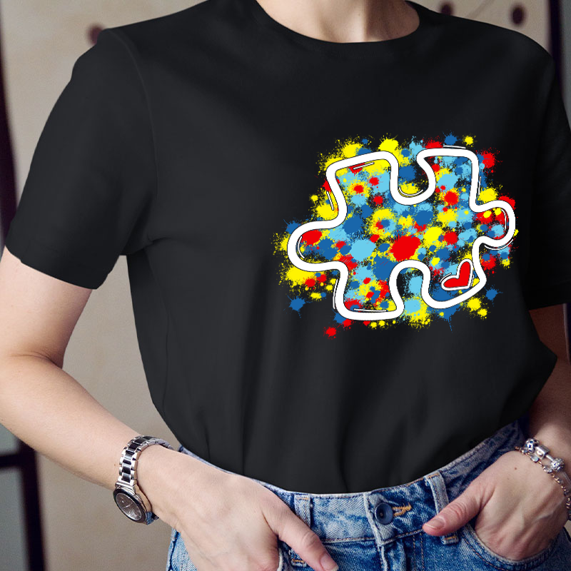 Autism Awareness Puzzle Teacher T-Shirt