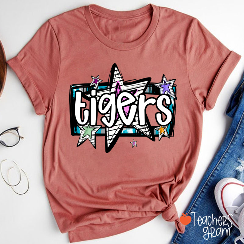 Personalized Mascot Star Metal Rock Teacher T-Shirt