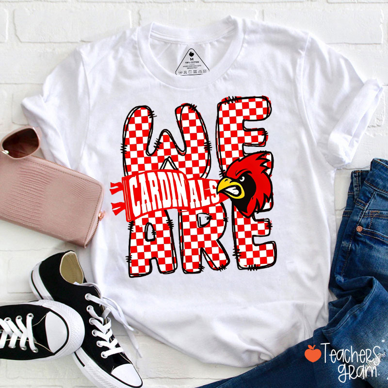 Personalized Mascot We Are  Gingham Teacher T-Shirt