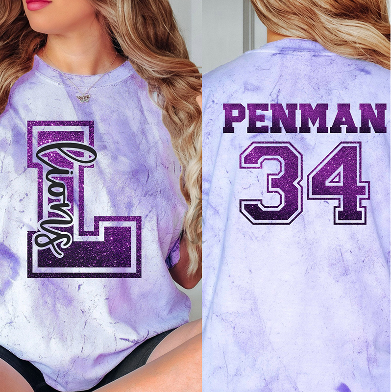 Personalized Mascot Name And Number Game Day Teacher Printed T-Shirt