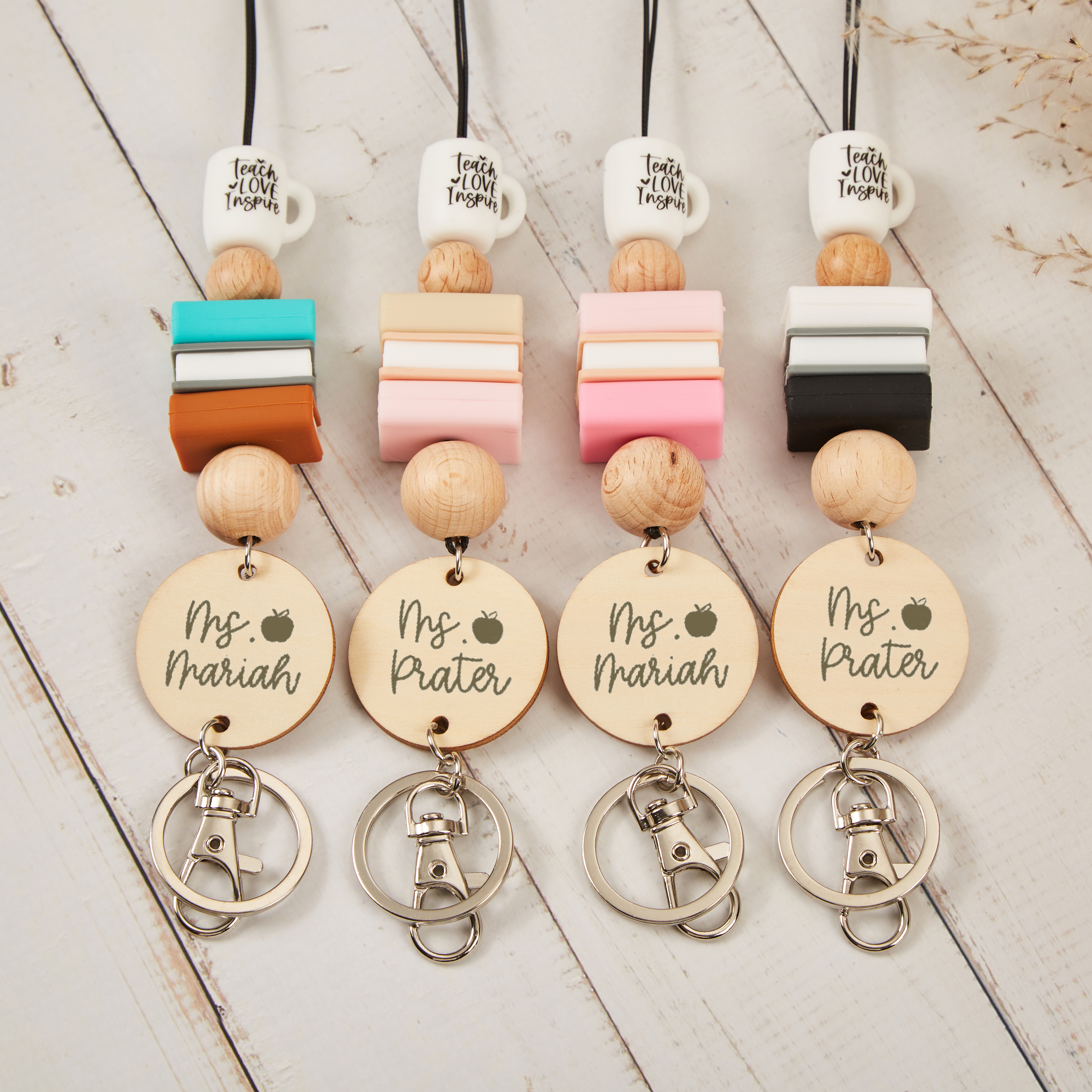 Teach Love Inspire Cup Book Teacher Lanyard