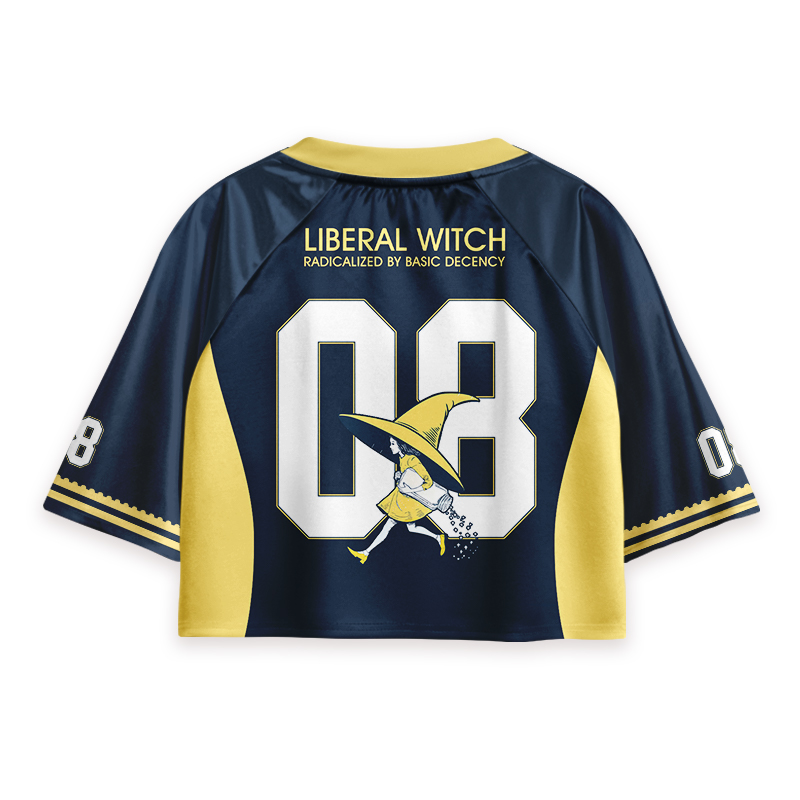 Salty Liberal Witch Radicalized By Basic Decency Teacher Crop Jersey