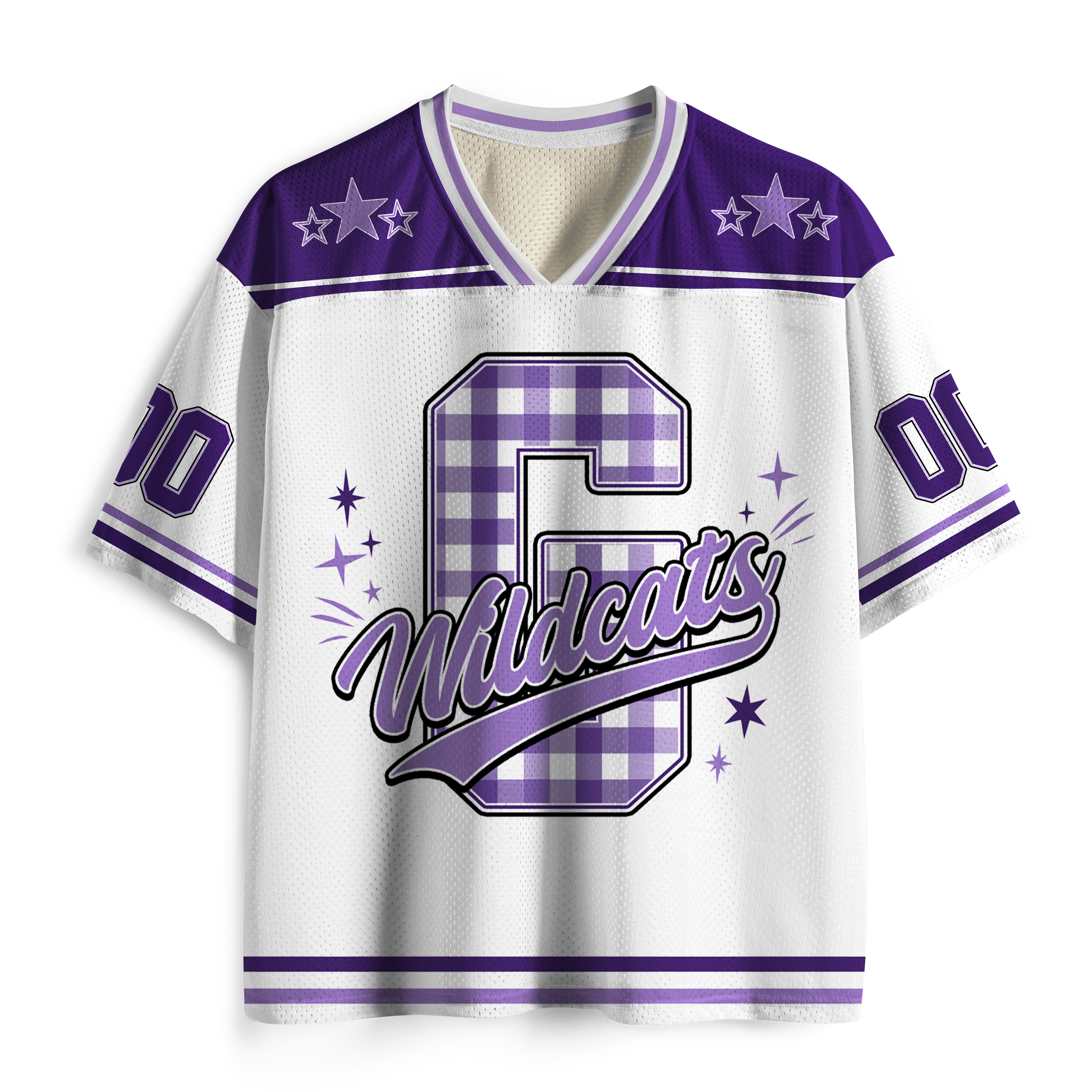 Personalized Mascot Name And Number Plaid Letter Teacher Mesh Jersey 