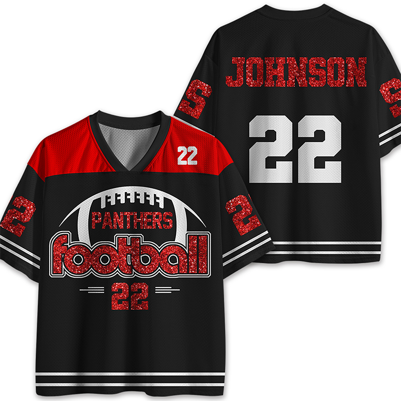 Personalized Mascot And Sport Imitation Glitter Teacher Mesh Jersey