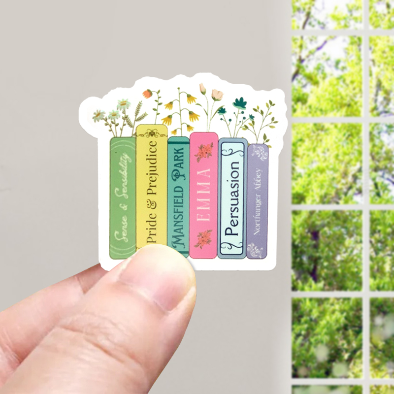 Flowers Books Loves Reading Teacher Stickers