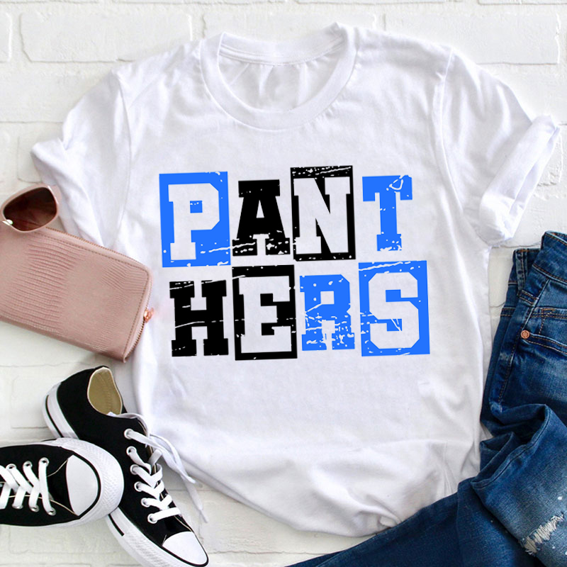 Personalized School Mascot Contrast Color Design Teacher T-Shirt