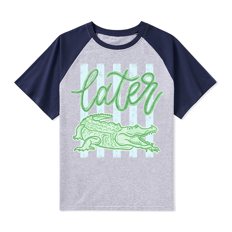 Later Gator Preppy Vacation Teacher Raglan T-Shirt