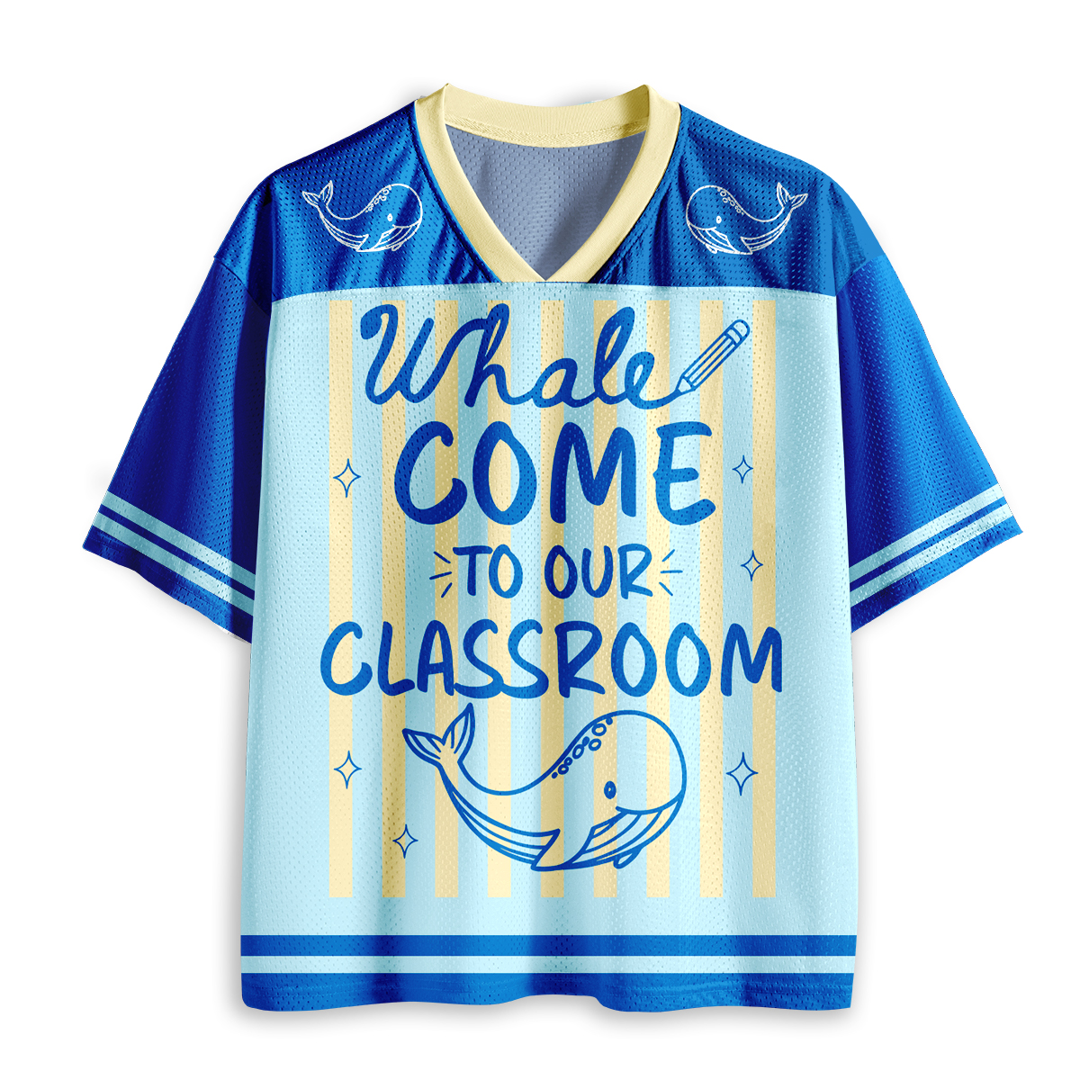 Personalized Animal Pun Striped Teacher Baseball Jersey