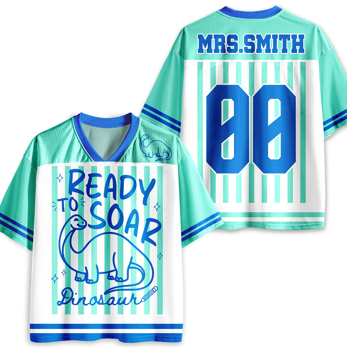 Personalized Animal Pun Striped Teacher Baseball Jersey