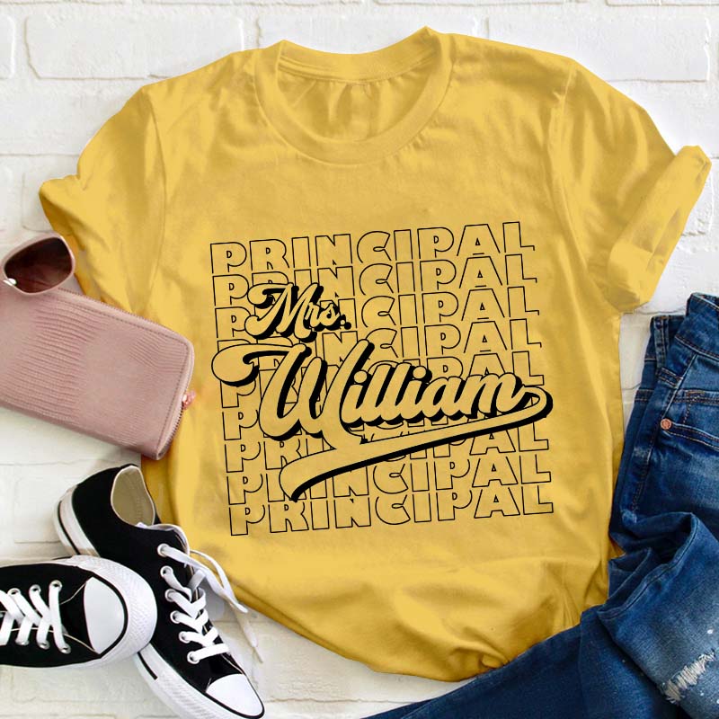 Personalized Name And Position Simple Teacher T-Shirt