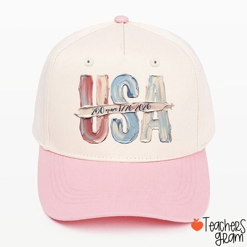 Watercolor USA 250 Years Teacher Baseball Cap