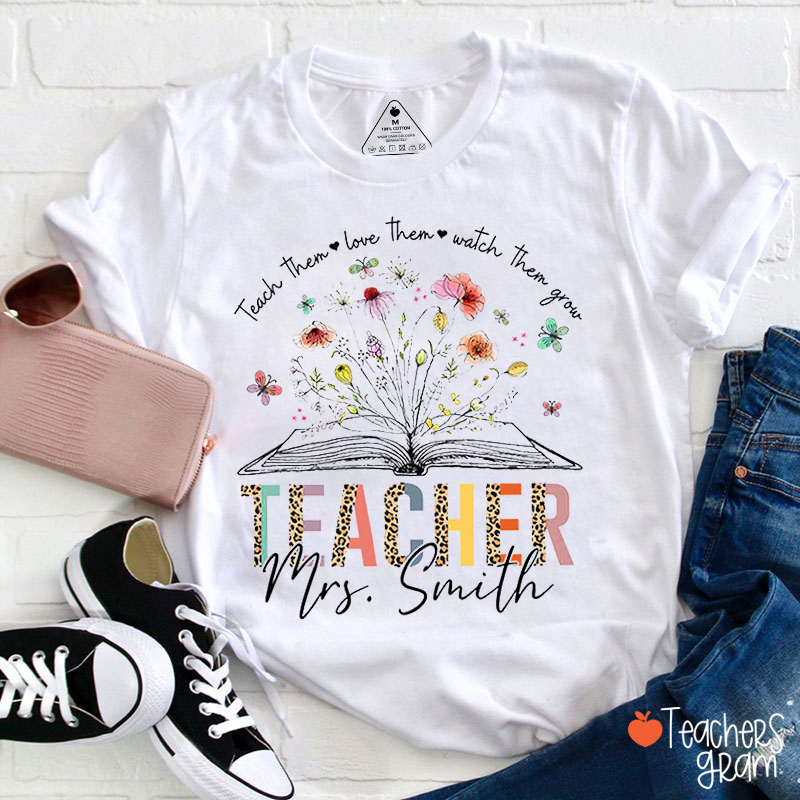 Personalized Teacher's Name And Grade Or Position Teacher T-Shirt