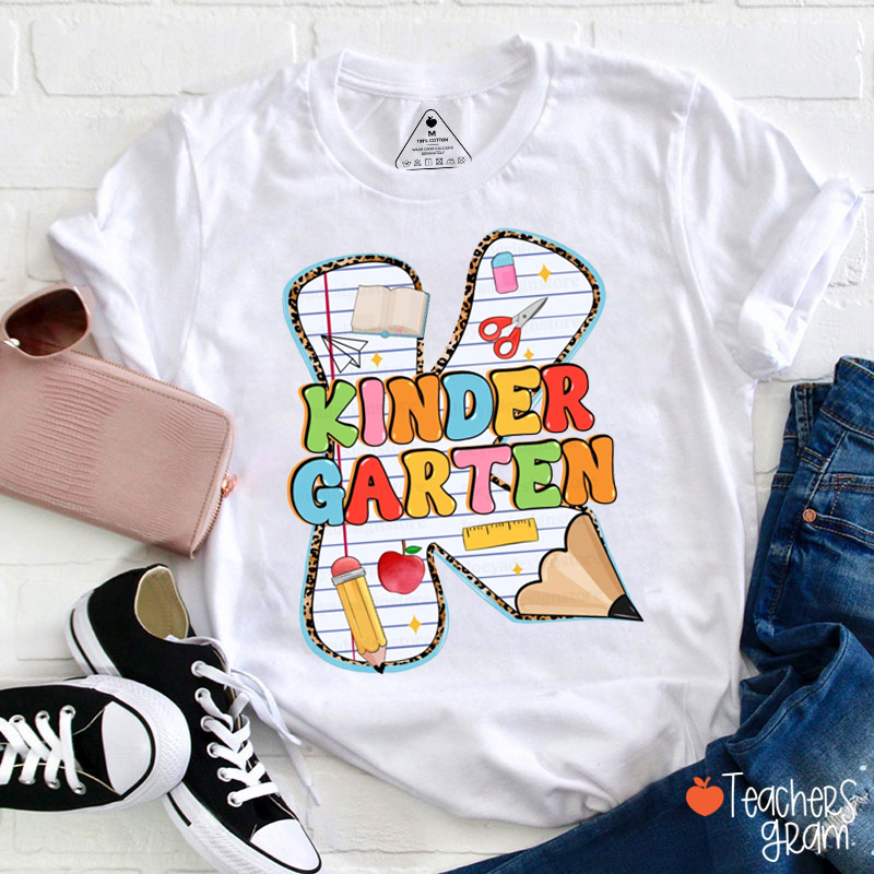 Personalized Grade Notebook Pencil Teacher T-Shirt