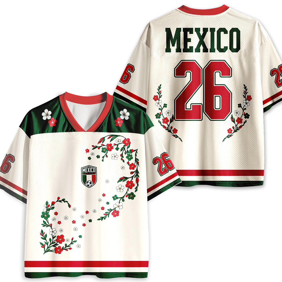 Personalized Number Mexico Fan Soccer Game Day Teacher Mesh Jersey