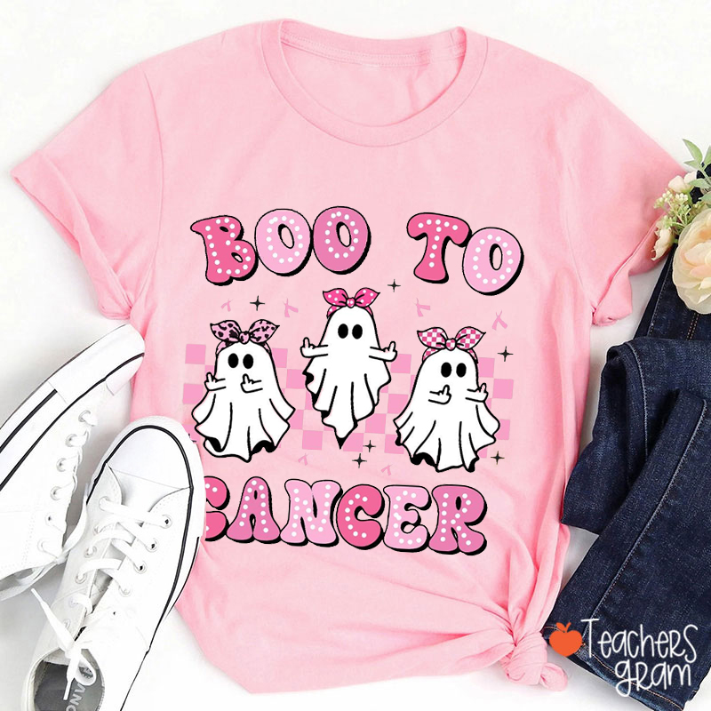 Boo To Cancer Ghost Teacher T-Shirt