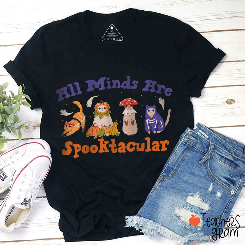 All Minds Are Spooktacular SLP Teacher T-Shirt