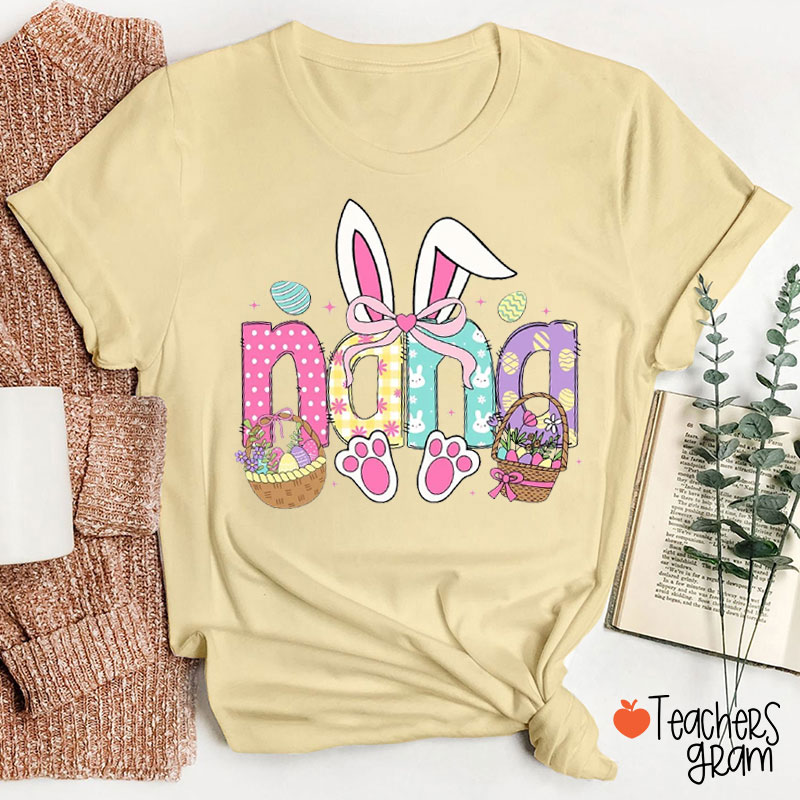 Personalized Name Cute Bunny Teacher T-Shirt