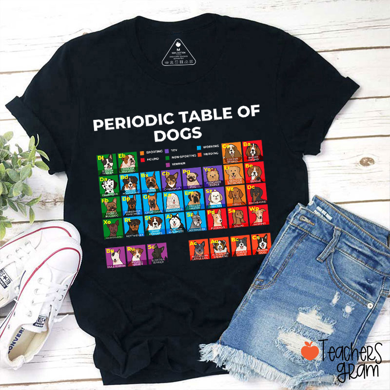 Periodic Table Of Dogs Teacher T-Shirt