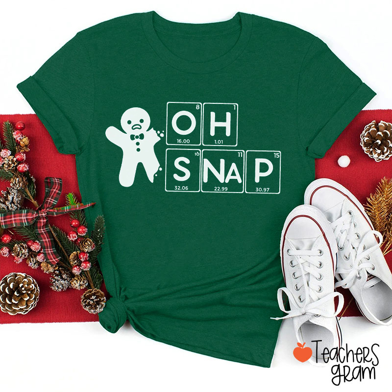 Oh Snap Science Christmas Teacher T-Shirt