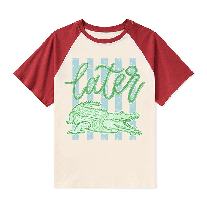 Later Gator Preppy Vacation Teacher Raglan T-Shirt