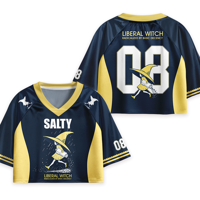 Salty Liberal Witch Radicalized By Basic Decency Teacher Crop Jersey