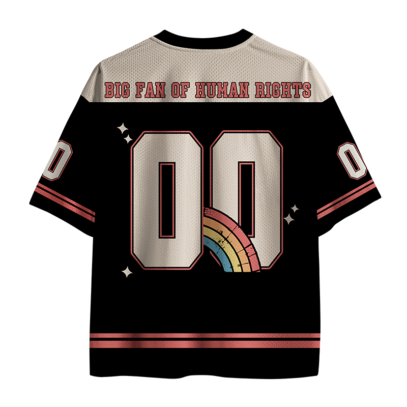 Personalized Big Fan Of Human Rights Rainbow Teacher Mesh Jersey