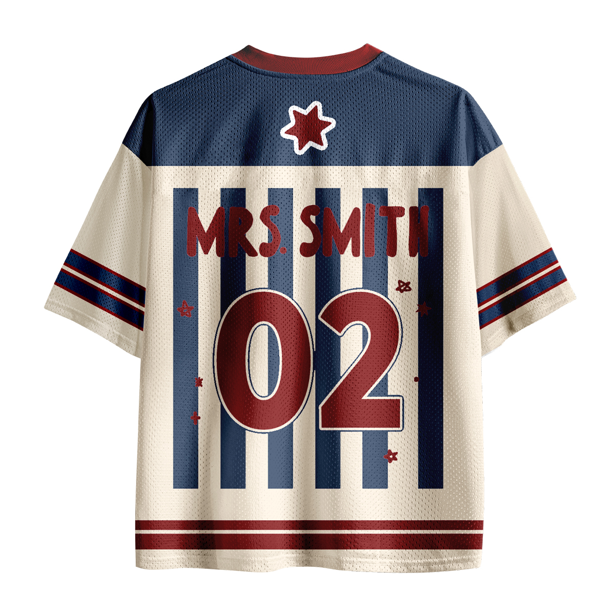 Personalized Grade And Name Preppy Stripes Teacher Mesh Jersey