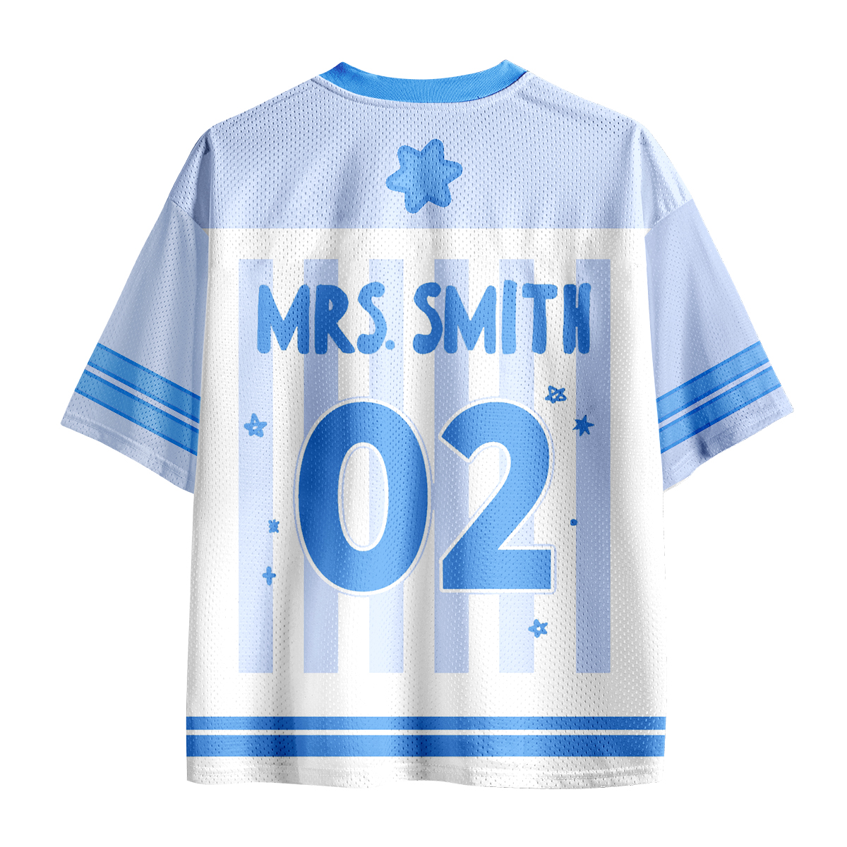 Personalized Grade And Name Preppy Stripes Teacher Mesh Jersey