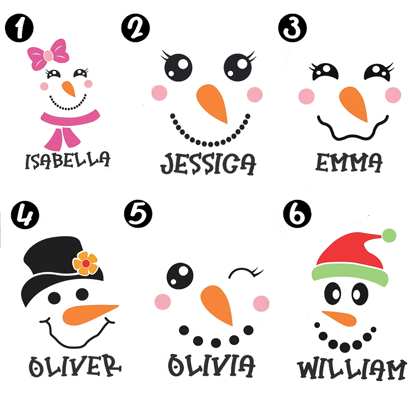 Personalized Snowman Face Teacher T-Shirt