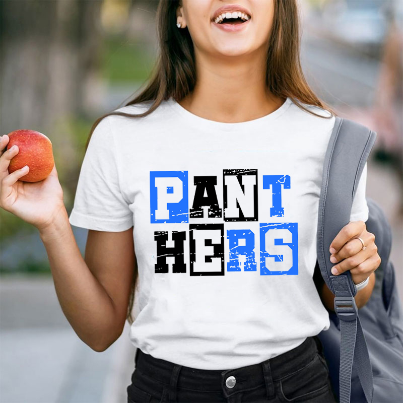 Personalized School Mascot Contrast Color Design Teacher T-Shirt