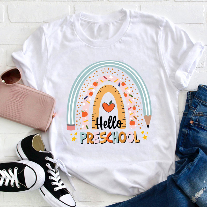 Personalized Hello Preschool T-Shirt Sale-Teachersgram