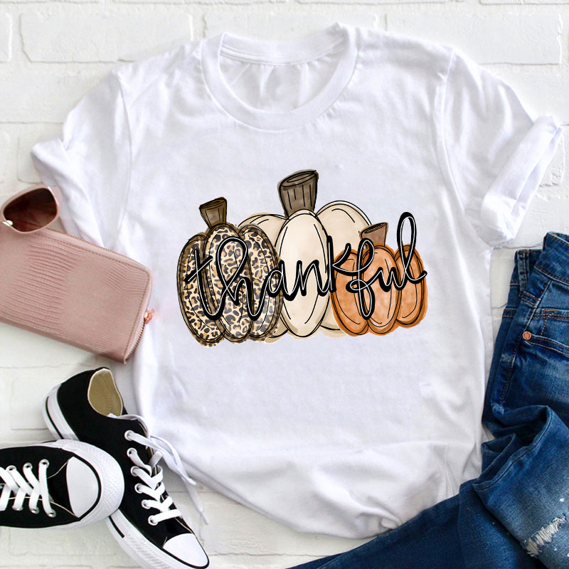 Thankful Pumpkins Teacher T-Shirt