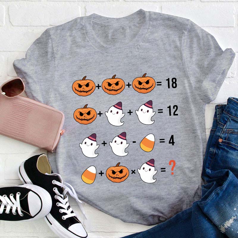 Pumpkin Ghost Candy Corn Mathematics T-Shirt