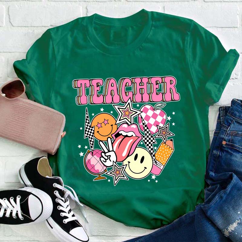 Retro Teacher Life Teacher T-Shirt