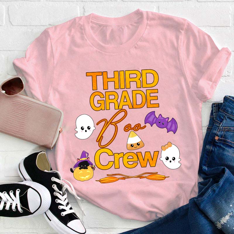 Personalized Grade Boo Crew Teacher T-Shirt