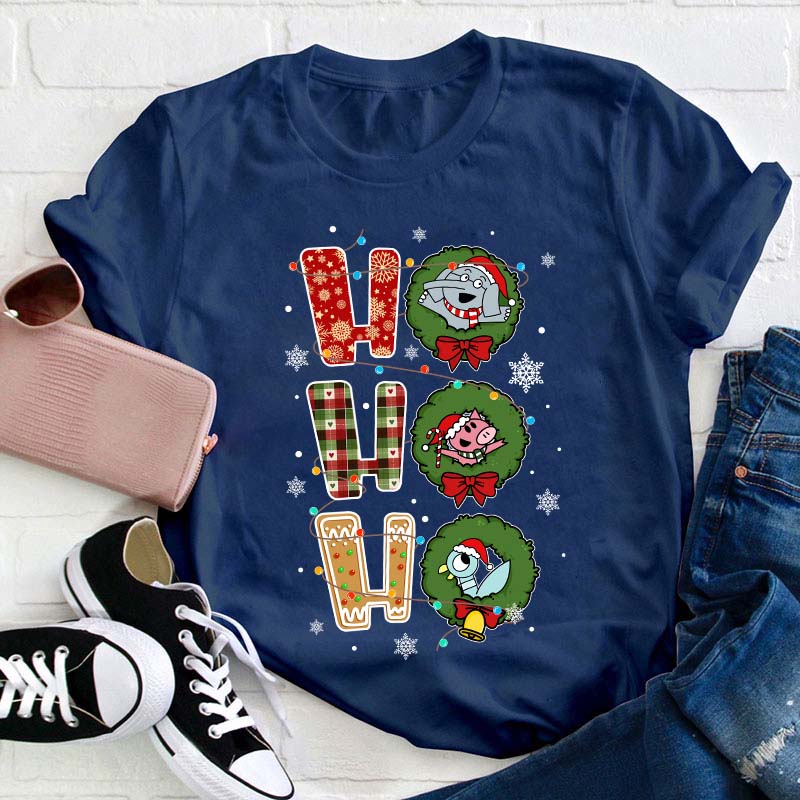 Ho Ho Ho Happy Christmas Teacher T-Shirt