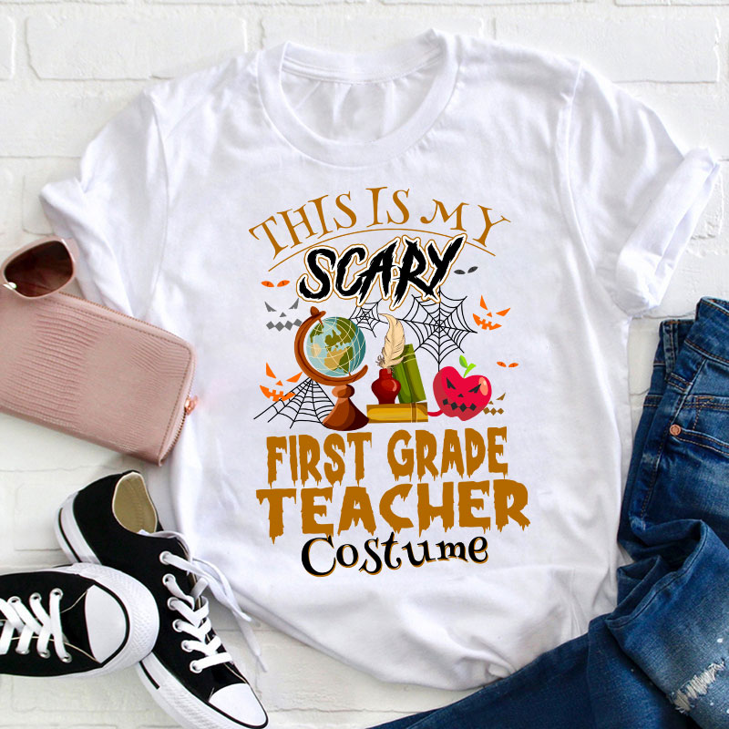 Personalized Grade This Is My Scary Costume Teacher T-Shirt