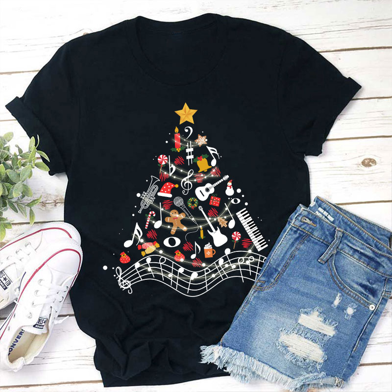 Musical Christmas Tree Teacher T-Shirt
