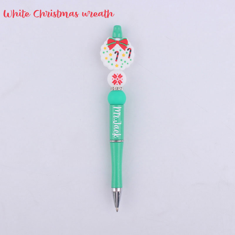 Personalized Christmas Silicone Bead Ballpoint Teacher Pens(30% Off Buy 10+, 50% Off Buy 30+)