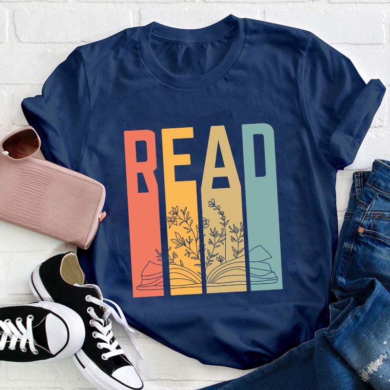 Retro Read Teacher T-Shirt
