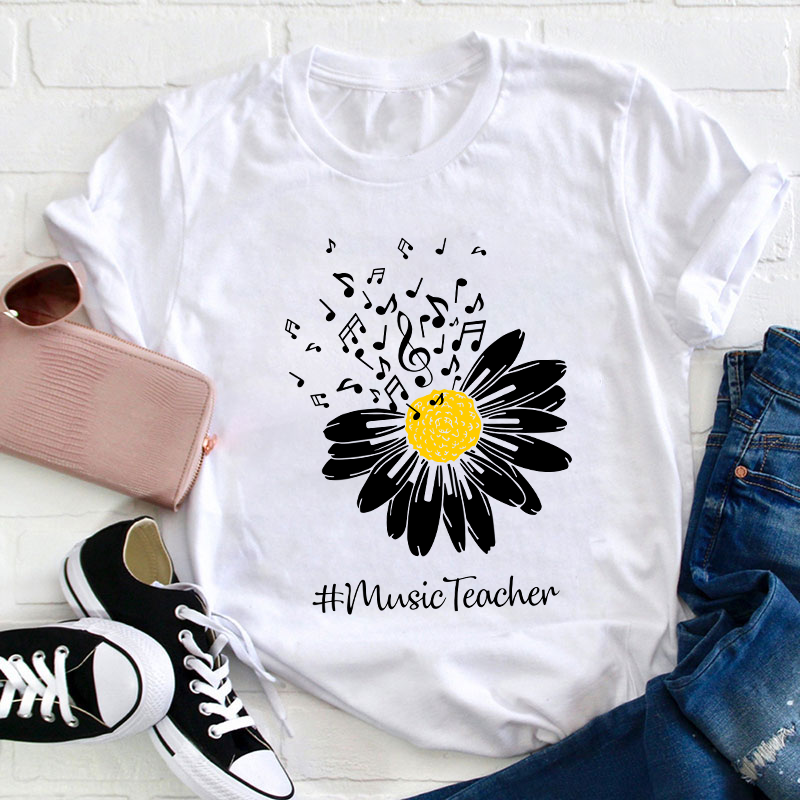 Sunflower Music Teacher T-Shirt
