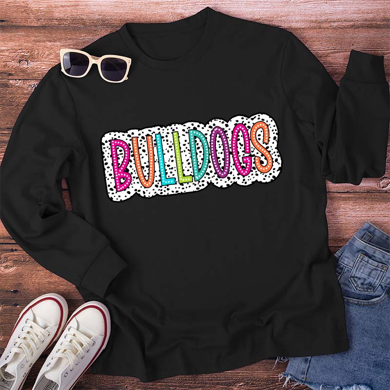 Personalized Mascot Polka Dot Game Day Teacher Long Sleeve T-Shirt