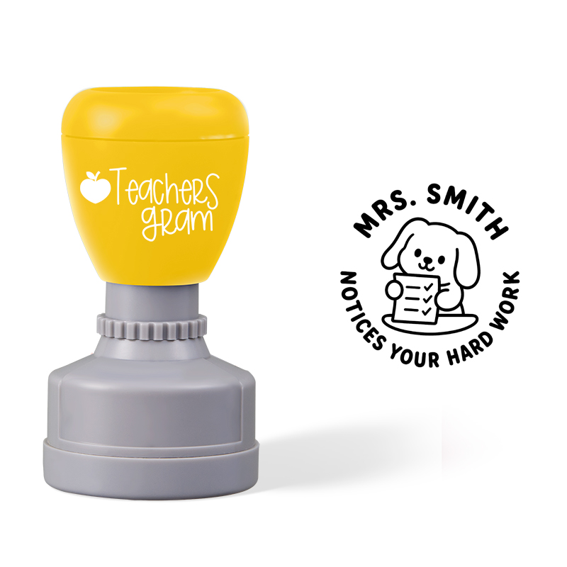 Personalized Name Notices Your Hard Work Teacher Stamp