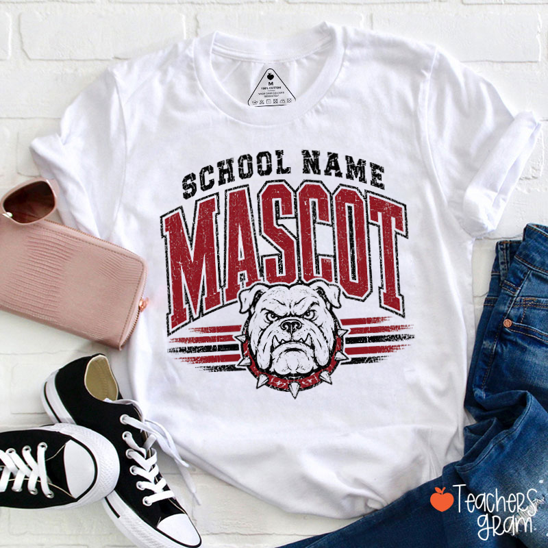 Personalized School Name Mascot Name And Color Teacher T-Shirt